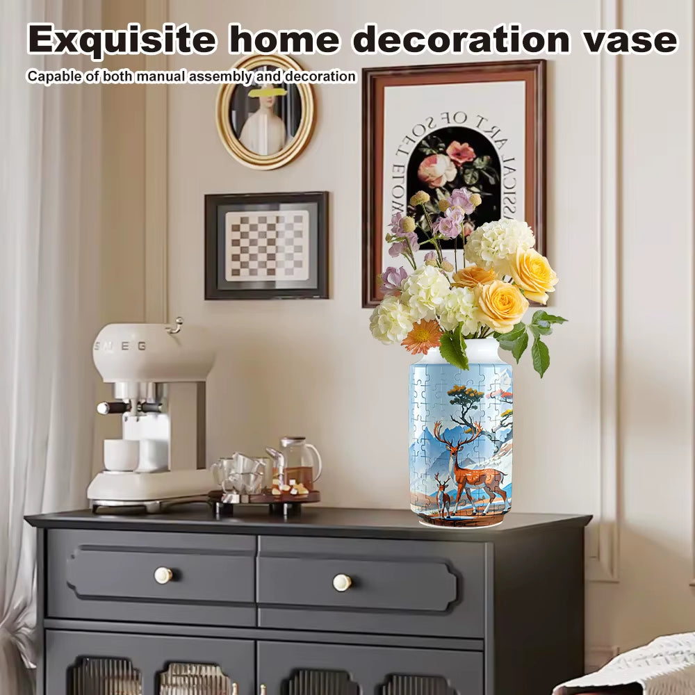 Rompecabezas 3D jarrón con pandas.