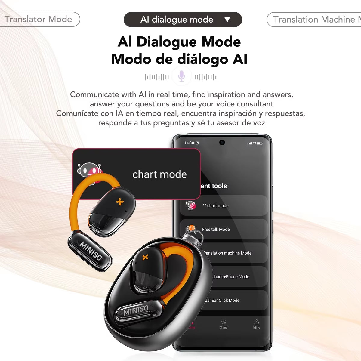 [AI Translator Earphone]  M99 Bluetooth Translation Earbuds Sleep ASMR Headset DIY APP AI Wireless Headphones Open Back