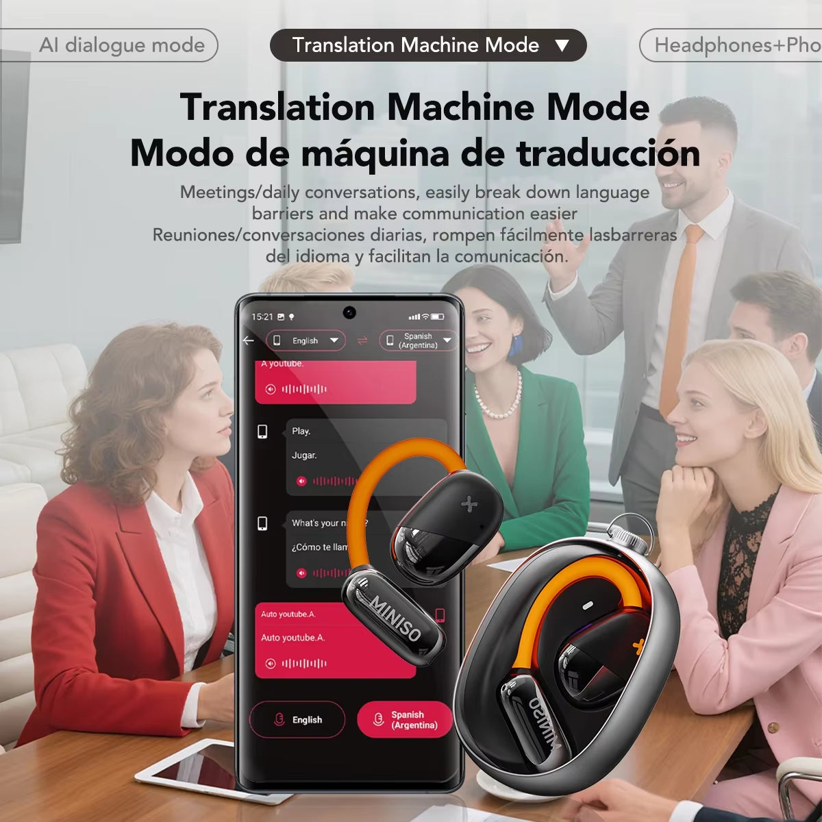 [AI Translator Earphone]  M99 Bluetooth Translation Earbuds Sleep ASMR Headset DIY APP AI Wireless Headphones Open Back