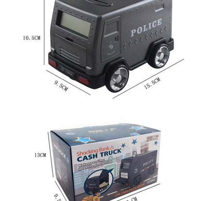 Cartoon Money Transport Truck Money Cabinet Coin-Operated Piggy Bank Password Piggy Bank Car